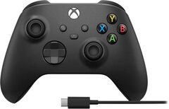 Microsoft Xbox Wireless Controller - Carbon Black + USB-C -kaapeli -peliohjain