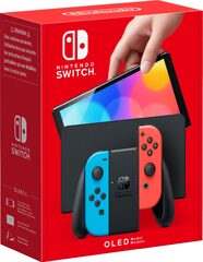 Nintendo Switch OLED - neonpunainen/neonsininen -pelikonsoli