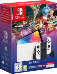 Nintendo Switch OLED + Mario Kart 8 + 12 kk Nintendo Online -pelikonsoli